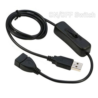 전원 ON OFF 데이터 충전 LED 램프 컴퓨터에 대한 남성에서 여성 USB 스위치 케이블