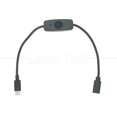 USB 타입 C 남성에서 여성으로 켜고 닫은 라즈베리 파이 램프 팬용 실리콘 캡 스위치 확장 케이블