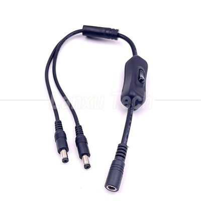 12v 스플리터 1 여성 2 남성 DC 플러그 5.5x2.1mm 켜고 끄는 스위치 케이블 LED 램프 라이트