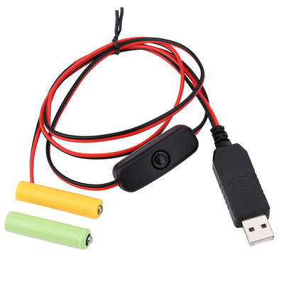 1.5v 3v 4.5v 6v LR6 AA LR03 AAA 배터리 제거기 LED 라이트 전자 장난감용 USB 스위치 ON OFF 전원 충전 케이블을 교체