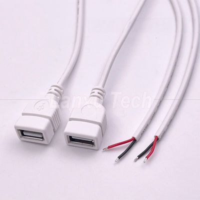 5V 하얀 USB 여자 열기 맨 와이어 LED 스트립을 위한 피그테일 끝 케이블