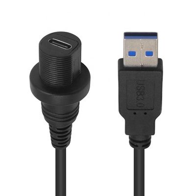 미니 USB 남성에서 마이크로 USB 여성 방수 확장 케이블 자동차 트럭 보트 오토바이 컴퓨터에 대한 플러시 마운트 패널