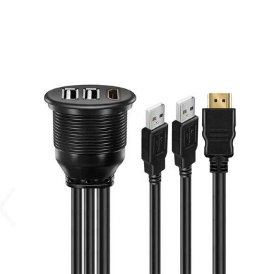3 포트 USB 2.0 남성 USB 2.0 여성 방수 확장 케이블과 플러시 마운트 패널