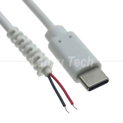 커스터마이징 USB 타입 C 남성 여성 노크 와이어 피그테일 끝 충전 케이블