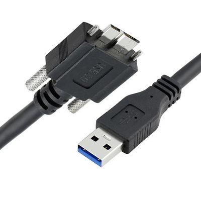 슈퍼 스피드 데이터 5Gbps 스크루 잠금 패널 마운트 마이크로 B 3.0에서 USB 3.0 A 확장 케이블