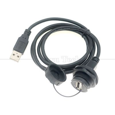 방수 남성에서 여성 패널 마운트 USB 타입 A 포트 커넥터 확장 케이블