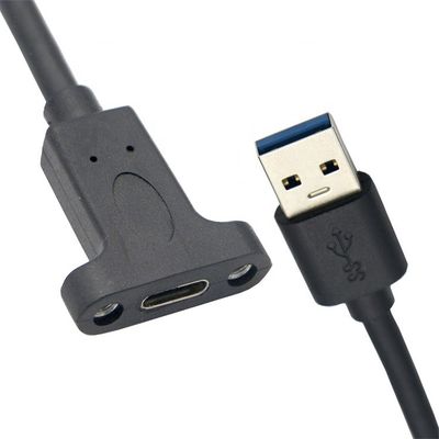 스크루 잠금 스드 USB 3.0 USB 유형 C 3.1 여성 패널 마운트 USB 3.0 확장 케이블