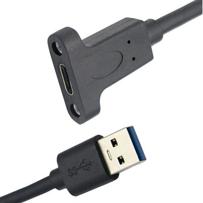 사용자 지정 나사 잠금 스터드 USB 3.0 A 남성 USB 유형 C 3.1 여성 패널 마운트 확장 케이블