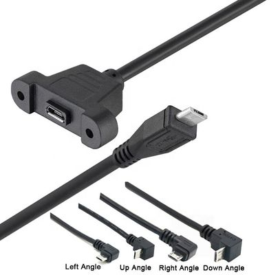 CUSTOM 0.3M 1M 90도 위아래 왼쪽 오른쪽 각 스크루 마이크로 패널 마운트 USB 확장 케이블