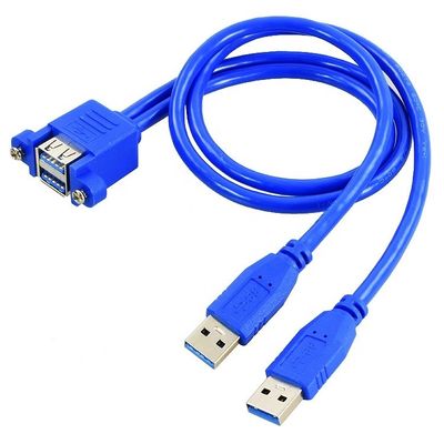 듀얼 타입 A 남성에서 여성 패널 마운트 USB 3.0 확장 케이블