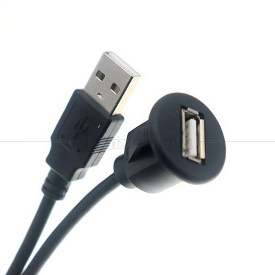 자동차 오디오 스테레오 대시보드 남성에서 여성 플러시 패널 마운트 USB 2.0 타입 A 확장 케이블
