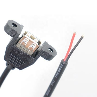 사용자 정의 패널 마운트 USB 타입 A 여자 열기 맨 끝 전선 케이블