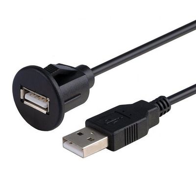 CUSTOM 1M 자동차 대시보드 플러시 USB A 남성 USB A 여성 패널 장착 케이블