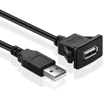 스냅 소켓 대시보드 패널 남성에서 여성 USB 플러시 마운트 확장 케이블