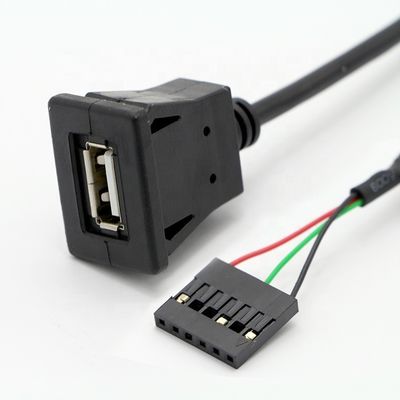커스텀 스냅 소켓 USB 2.0 6 와이어 듀폰 터미널과 남성 패널 마운트 케이블