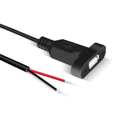 사용자 지정 패널 마운트 USB A 여성에 게 노크 와이어 틴 오픈 엔드 케이블