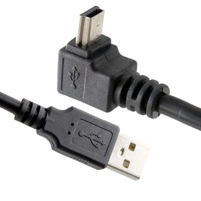 90도 오른쪽 왼쪽 위 아래 각 미니 USB 데이터 충전 케이블