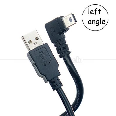커스터마이징 90도 왼쪽 각 USB A 남성에서 MINI 5P USB 케이블 PS3 컨트롤러 카메라