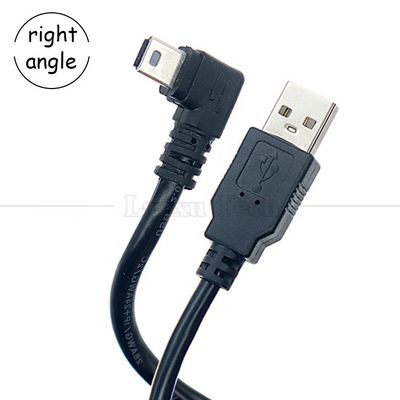 1m 2m 3m 5m 90도 L 모양 오른쪽 왼쪽 각 USB 2.0 A 남성에서 미니 B 5 핀 USB 데이터 충전 케이블 MP3 카메라