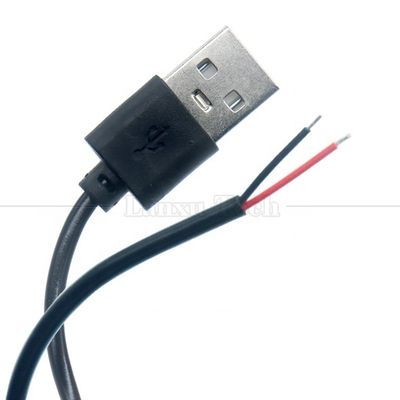고품질의 5V USB 2.0 LED 라이트 스트립 램프에 대한 고체 2 핀 와이어 끝 피그테일 케이블을 열 수 있는 남성