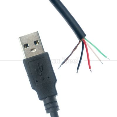 사용자 정의 방패 USB 2.0 남성에서 벗겨진 케이블 오픈 엔드 피그테일 케이블