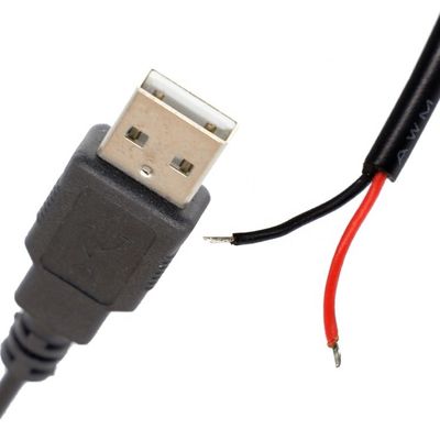 사용자 지정 USB 2.0 남자 열기 벗겨 캔 벗은 2 와이어 끝 pigtail 전력 케이블