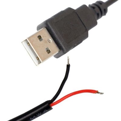 OEM USB 2.0 A 남성 오픈 스트리핑 용접 캔 벗은 2 와이어 끝 핑테일 전원 충전 케이블