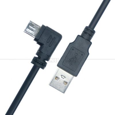 커스터마이징 1m 2m 3m 90도 오른쪽 각 마이크로 B V8 커넥터 USB 확장 데이터 충전 케이블