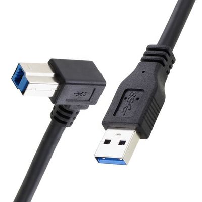 에프슨 HP 프린터용 고속 5Gbps 90도 오른쪽 각 USB 3.0 A 남성 USB B형 케이블