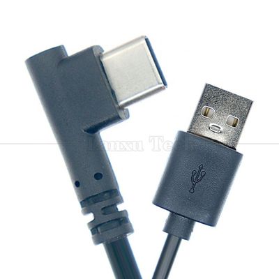고품질 1M 2M 3M 5M 데이터 충전기 90도 USB A에서 C 타입 각 케이블