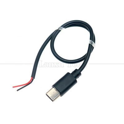 사용자 지정 데이터 충전 2 4 코어 USB 타입 C 남성 여성 벗겨진 오픈 와이어 엔드 피그테일 케이블