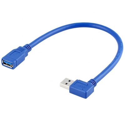 고속 5Gbps 90도 오른쪽 각성 남성에서 여성 USB 3.0 타입 A 확장 케이블