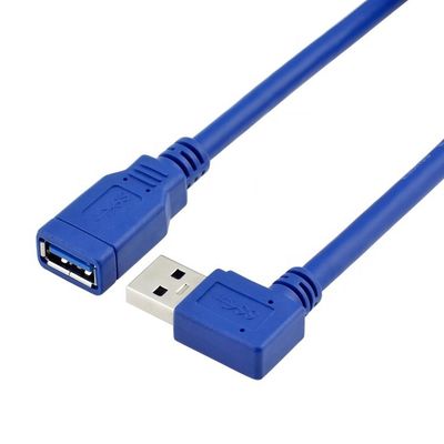 고속 5Gbps 90도 직각 USB 3.0 타입 A 남성에서 여성 USB 3.0 확장 케이블