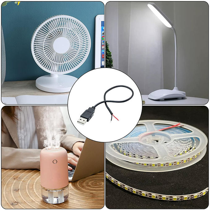 5V USB를 열기 위해 LED 스트립 라이트 램프에 대한 피그테일 전원 충전 케이블 1